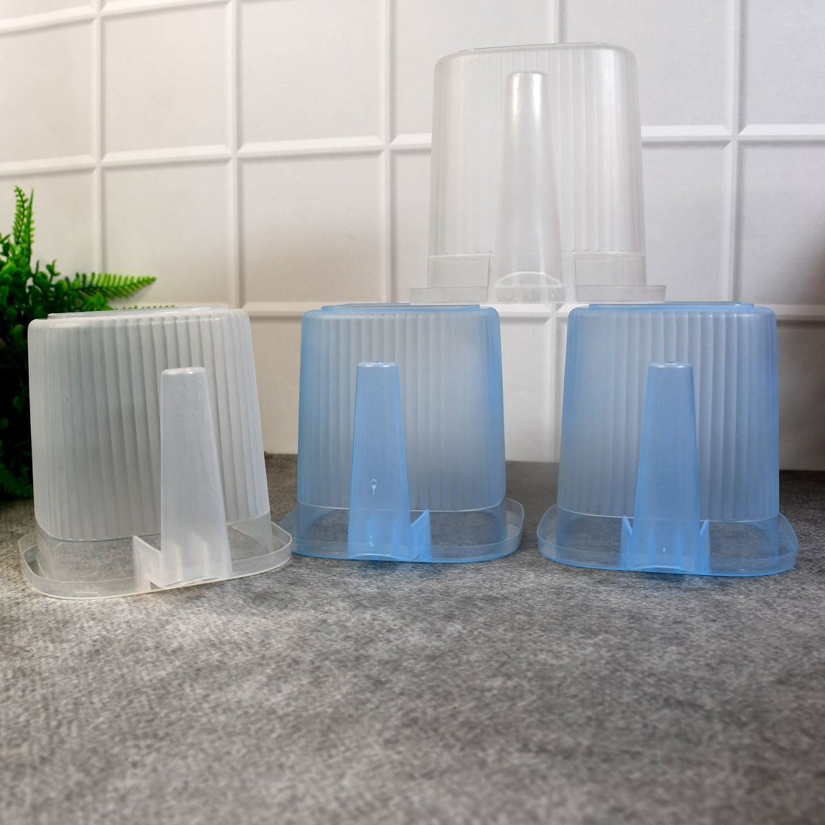 Plastic Bathroom Mugs – Transparent 1000 ml (Set of 4) – view 6