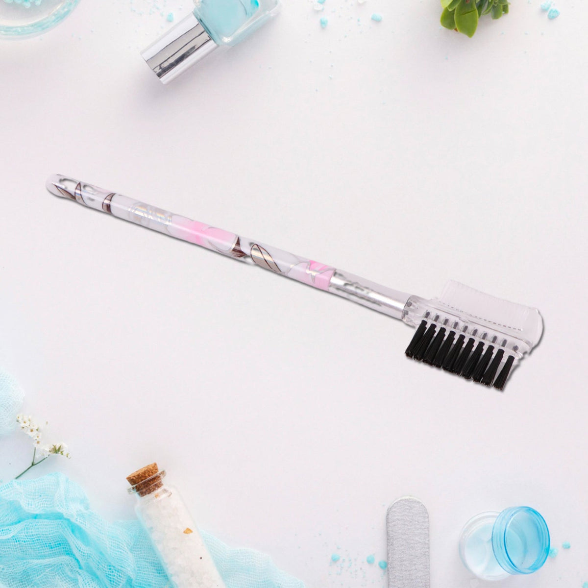 Makeup Brush set – 5-Piece Floral Face, Eyes & Lips Kit – detail view