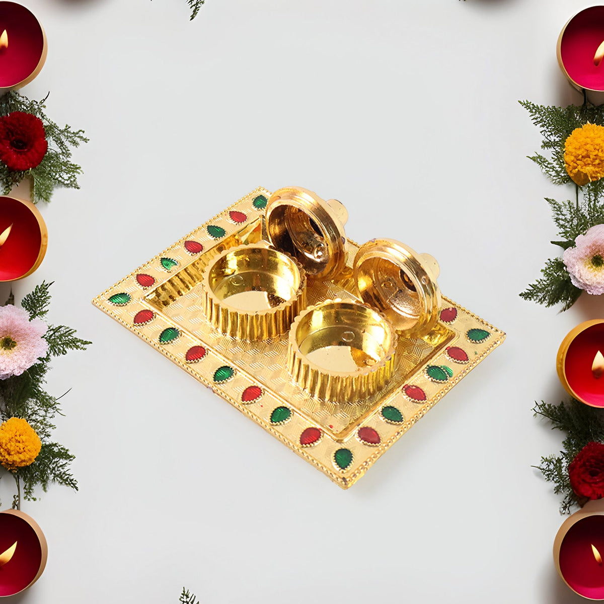Raksha Bandhan Pooja Thali – Festive Plastic Kumkum Holder – view 6