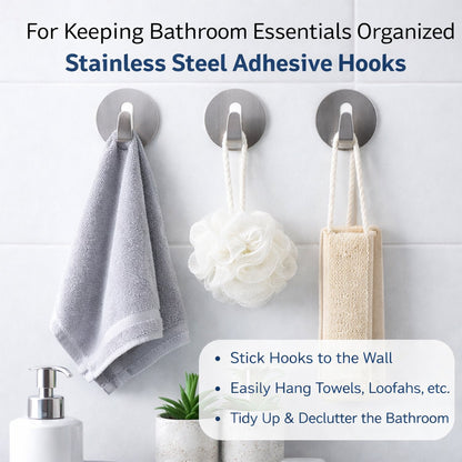 Stainless Steel Hooks – Waterproof Self-Adhesive – detail view