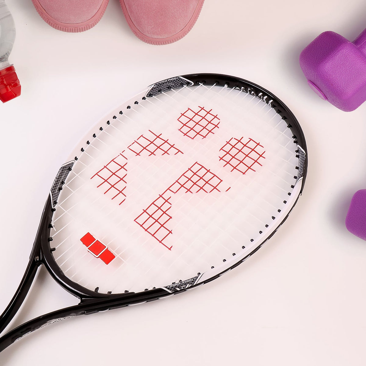 Lightweight Tennis Racket – Durable Aluminium Frame – detail view