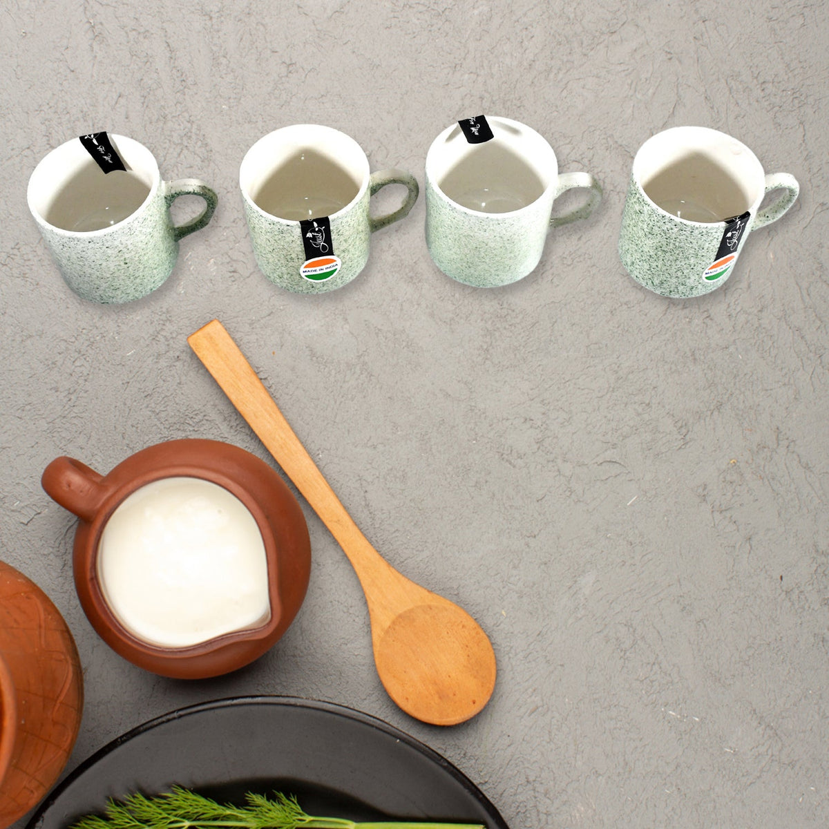Ceramic Snack & Tea set – 6-Piece Serving – detail view