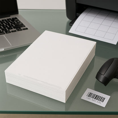 A4 Self-Adhesive Printable Label Sheets – 100 White Sheets – detail view