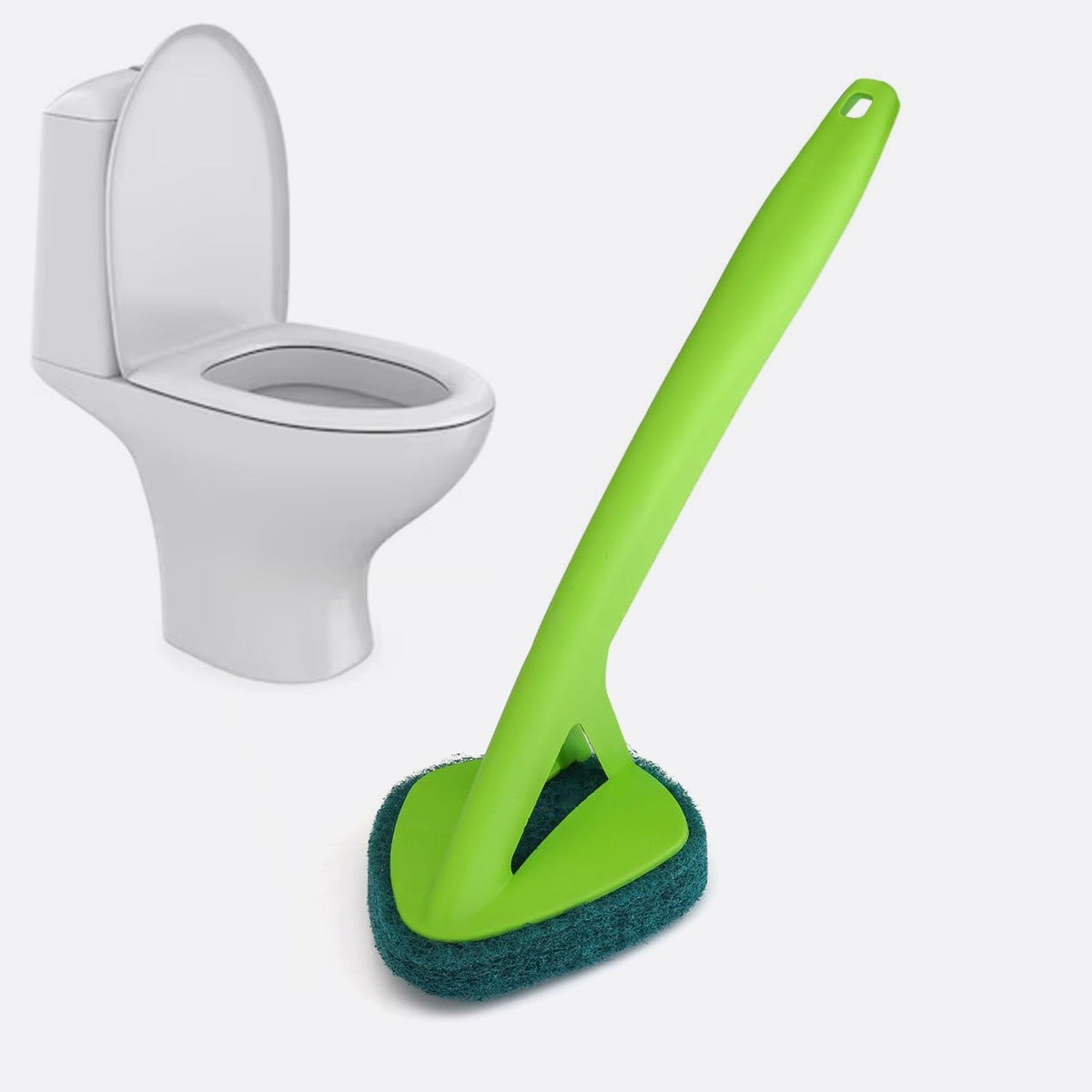 Long Handle Scrubber – Triangular Sponge Pad – detail view