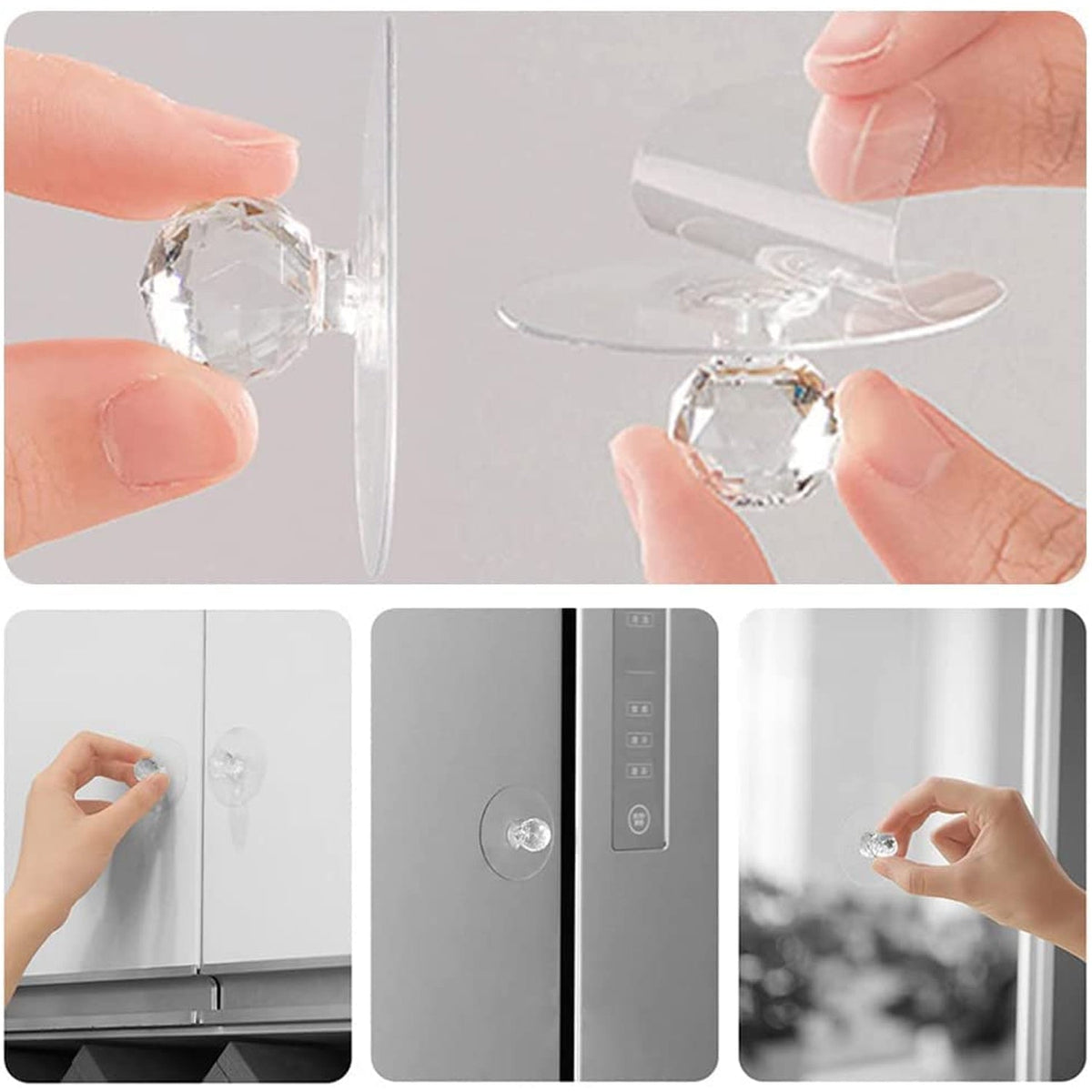 Crystal Cabinet Knob – Self-Adhesive Diamond Design – view 9