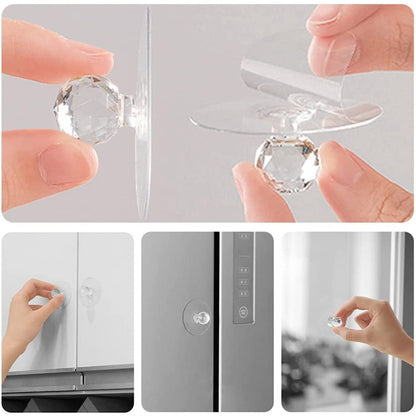 Crystal Cabinet Knob – Self-Adhesive Diamond Design – view 9