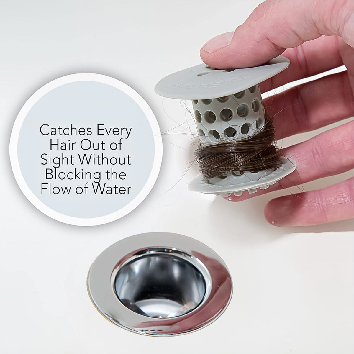 Tub Drain Hair Catcher – Universal Silicone Anti-Clog – view 6