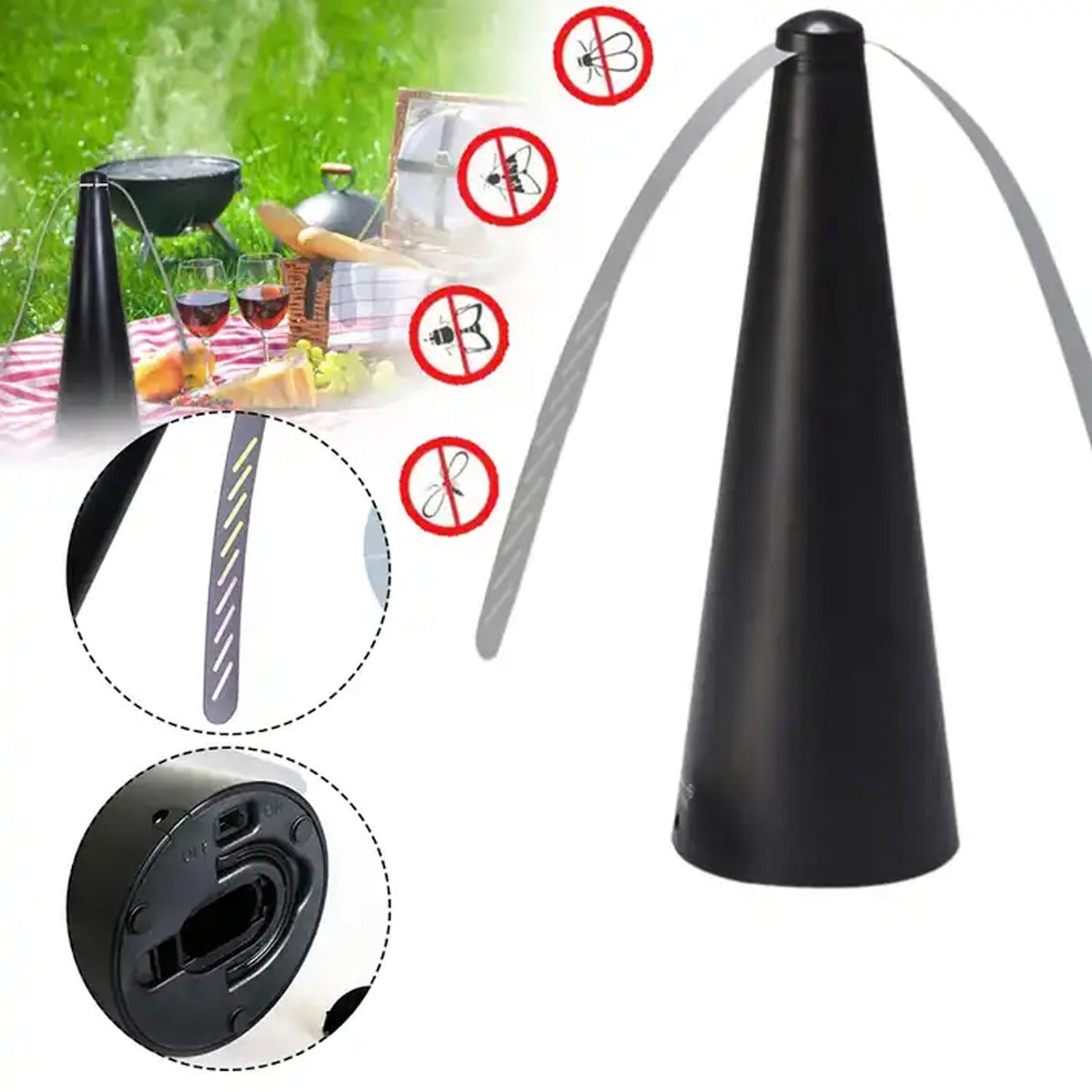 Fly Repellent Fan – Tabletop, Battery & USB – view 7