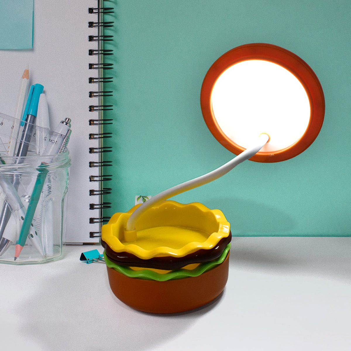Burger Delight Folding LED Lamp – Adjustable & Rechargeable – close-up