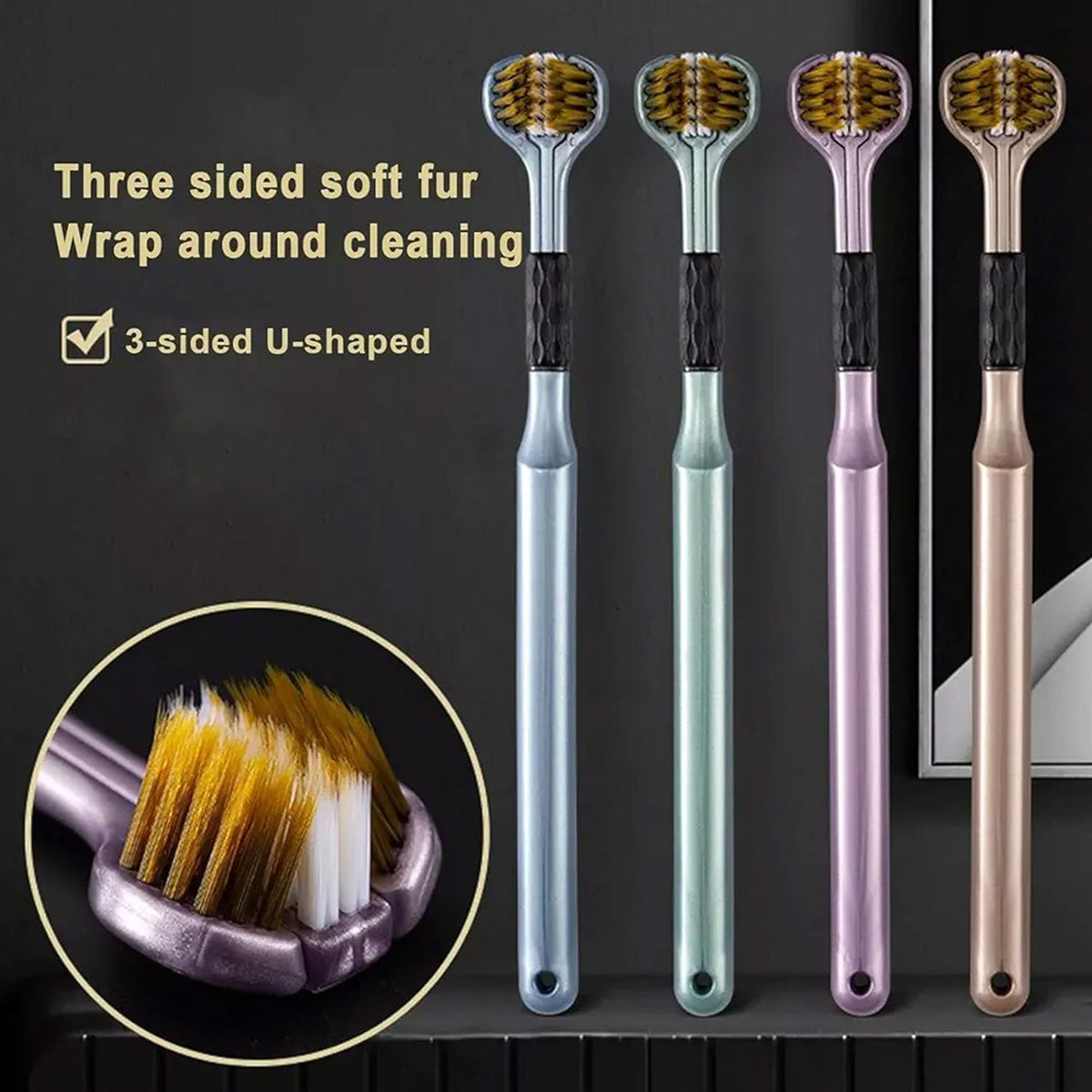 3-Sided Toothbrush – Soft Bristle set for Complete Oral Care – view 6