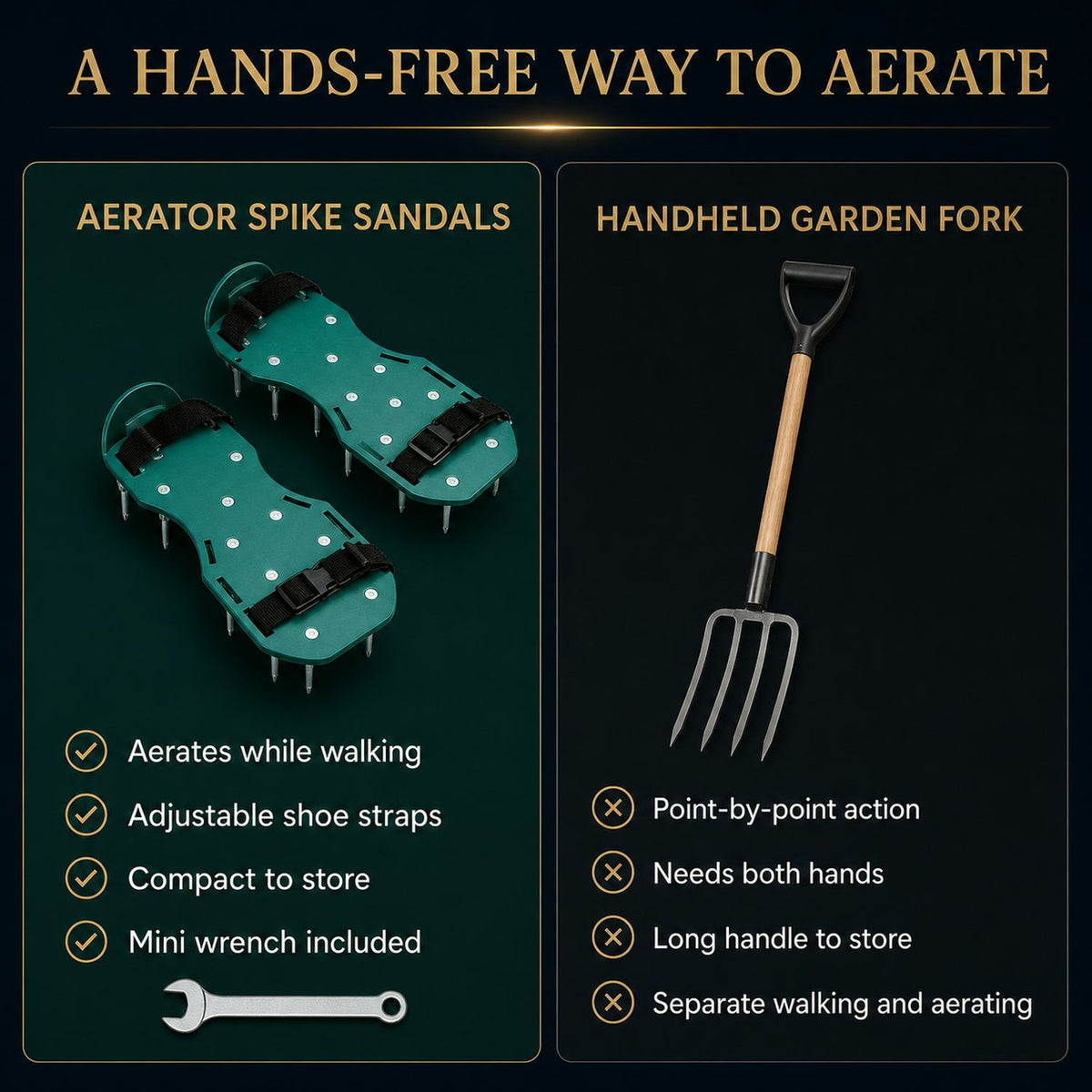 Lawn Aerator Sandals – Spiked Garden Shoes for Healthy Grass – view 9