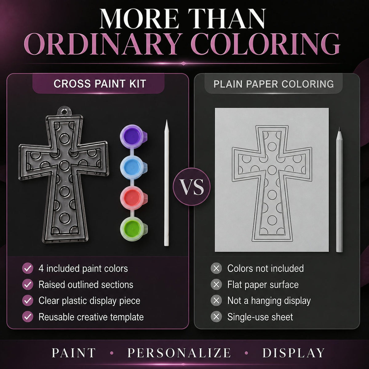 Acrylic Paint by Number Kit for Adults – 4 Colors – detail view