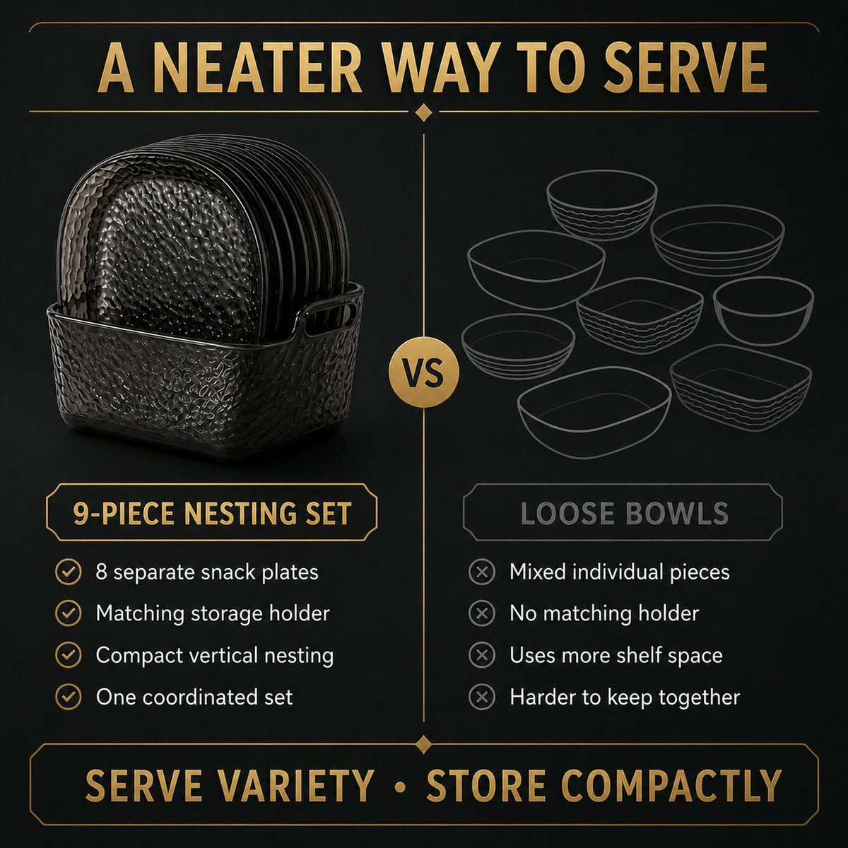 9 in 1 Snack Serving Plates – Multipurpose Organizer – view 7