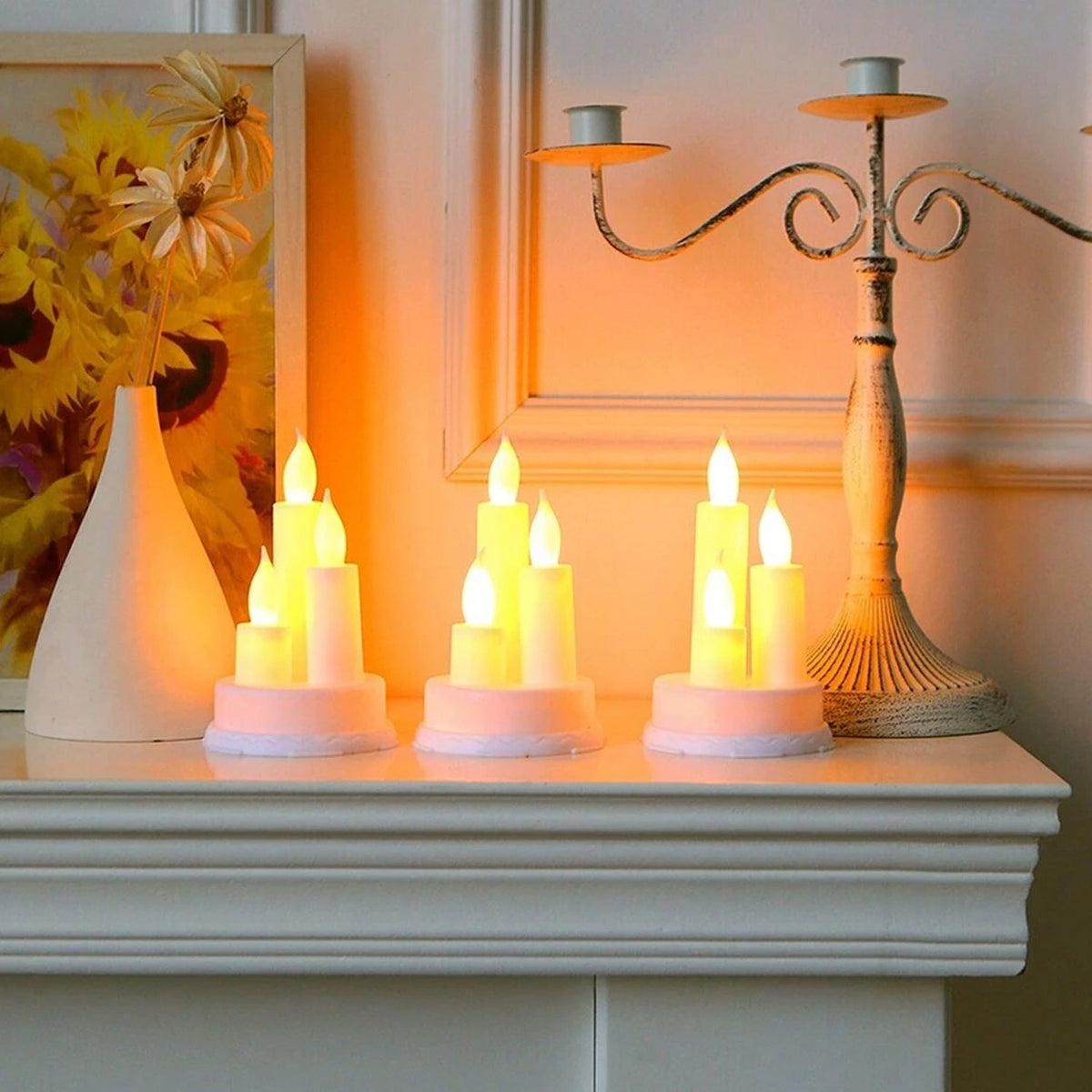 LED Taper Candles – Realistic Flickering Flame – view 6