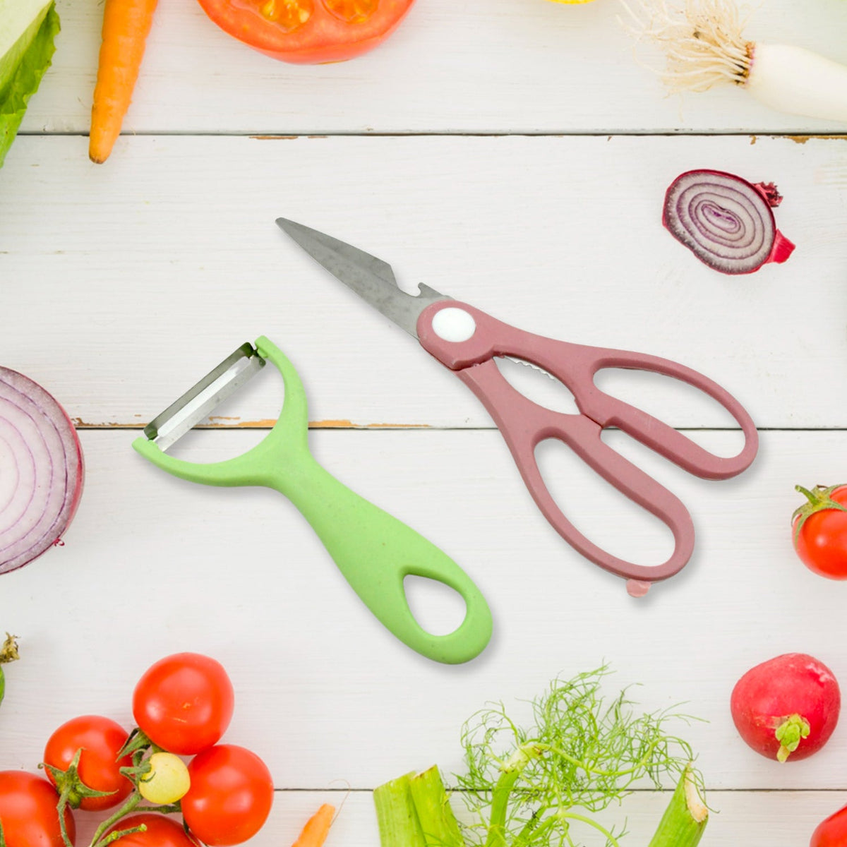 Kitchen Knife set – Professional 6 pc Steel with Storage – close-up