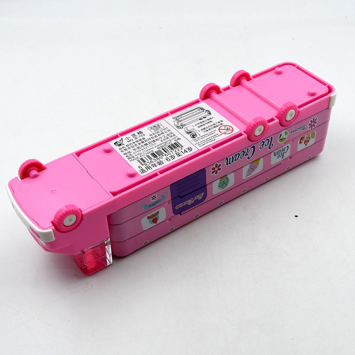 Kids Truck Pencil Case – Multi-Level Metal Double Decker – view 6