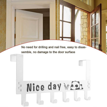Over Door Hook Hanger Rack – Heavy-Duty 6-Hook Organizer – view 8