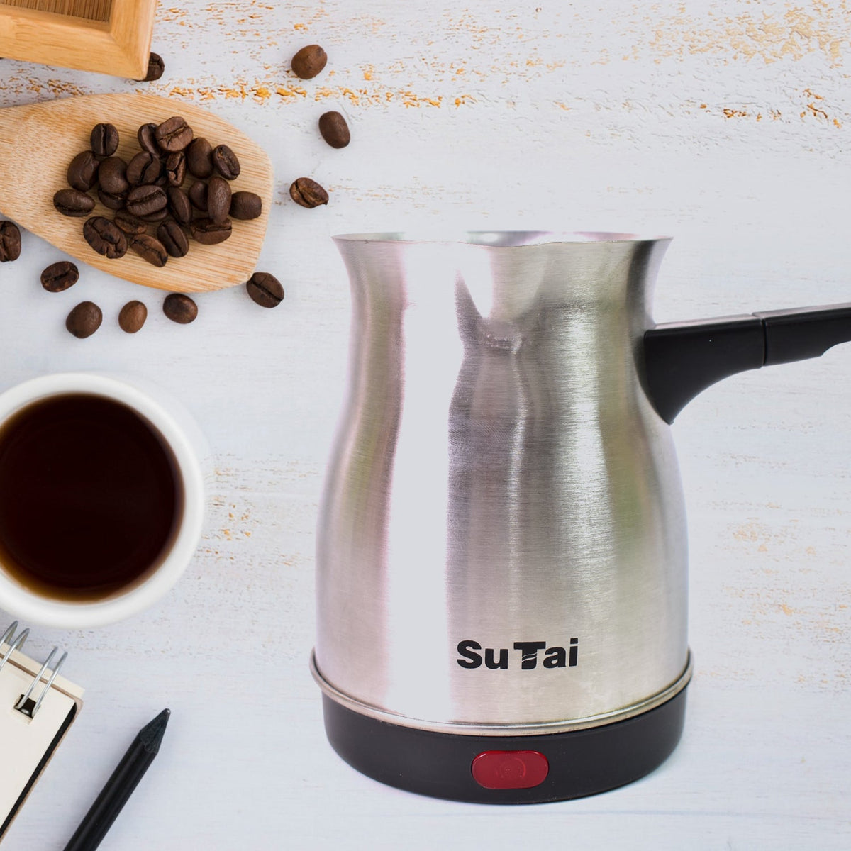 Electric Coffee Maker 800ml – Even Heating Kettle – detail view