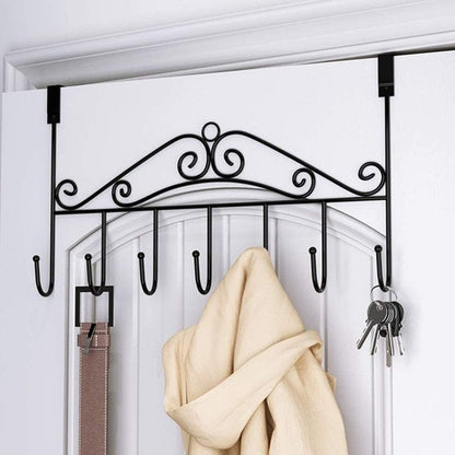 Over Door Hanger Rack – 7 Hooks Metal Organizer – detail view