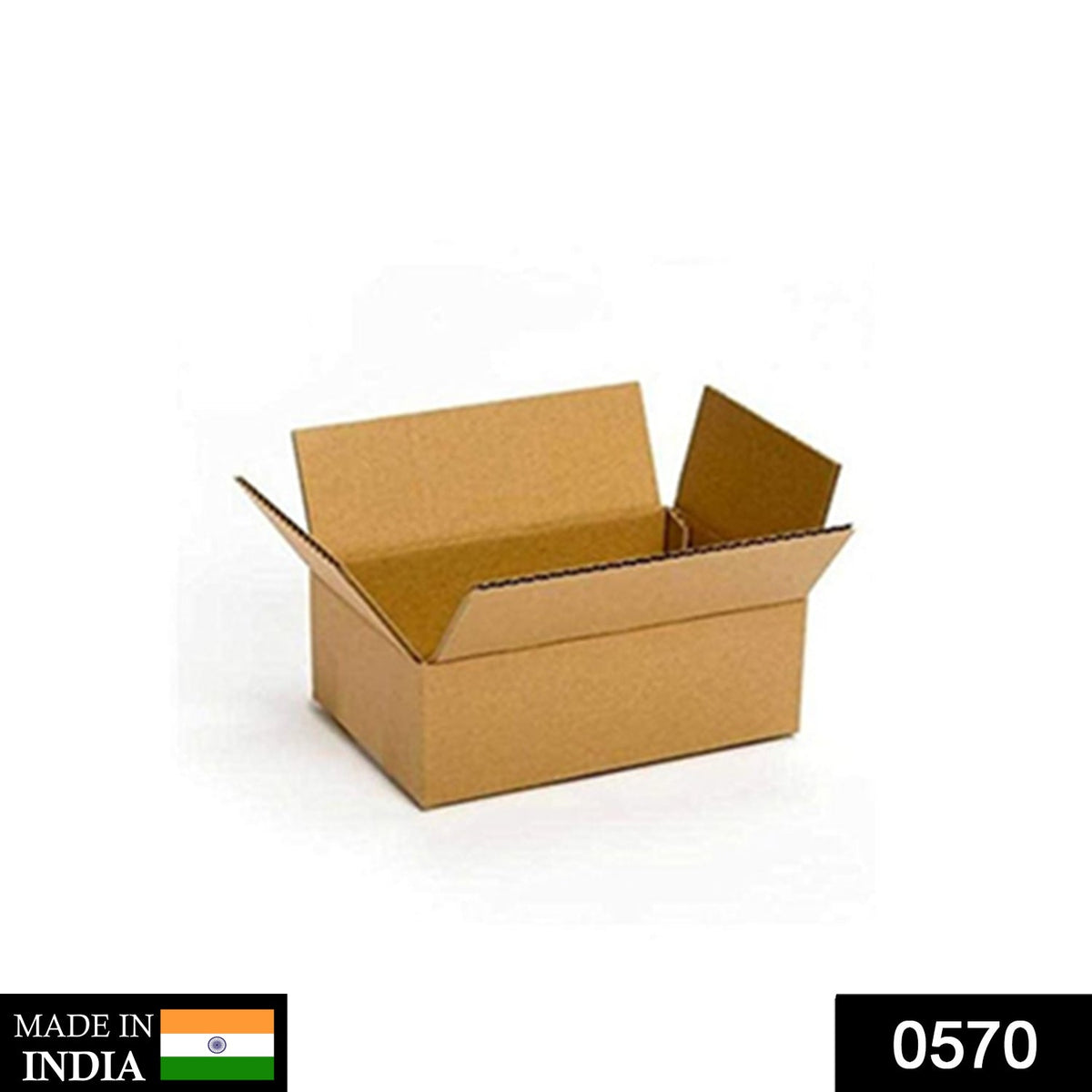 Corrugated Packing Box – Sturdy Brown Shipping Boxes – side view