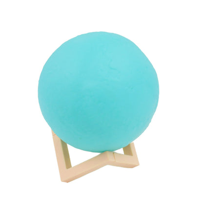 Moon Night Lamp – Blue 3D LED with Plastic Stand – alternate view