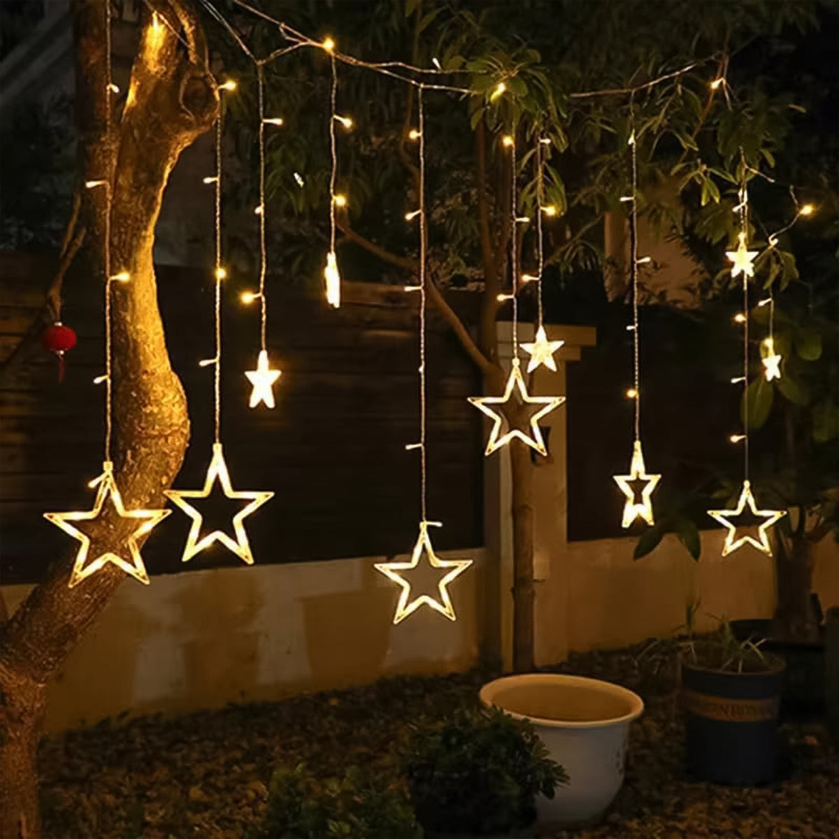 LED Curtain Lights – 12 Star Warm White for Home & Diwali – view 6