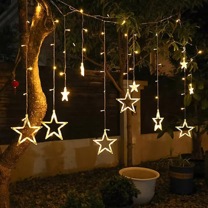LED Curtain Lights – 12 Star Warm White for Home & Diwali – view 6