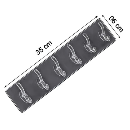 Wall Hook Rail – Heavy Duty 6-Pin Transparent Golden – view 6