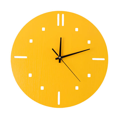 Yellow Silent Wall Clock – Modern Non-Ticking Timepiece – alternate view
