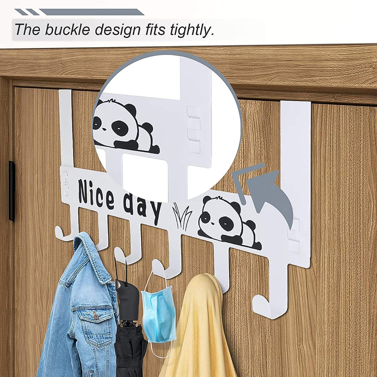Over Door Hook Hanger Rack – Heavy-Duty 6-Hook Organizer – alternate view