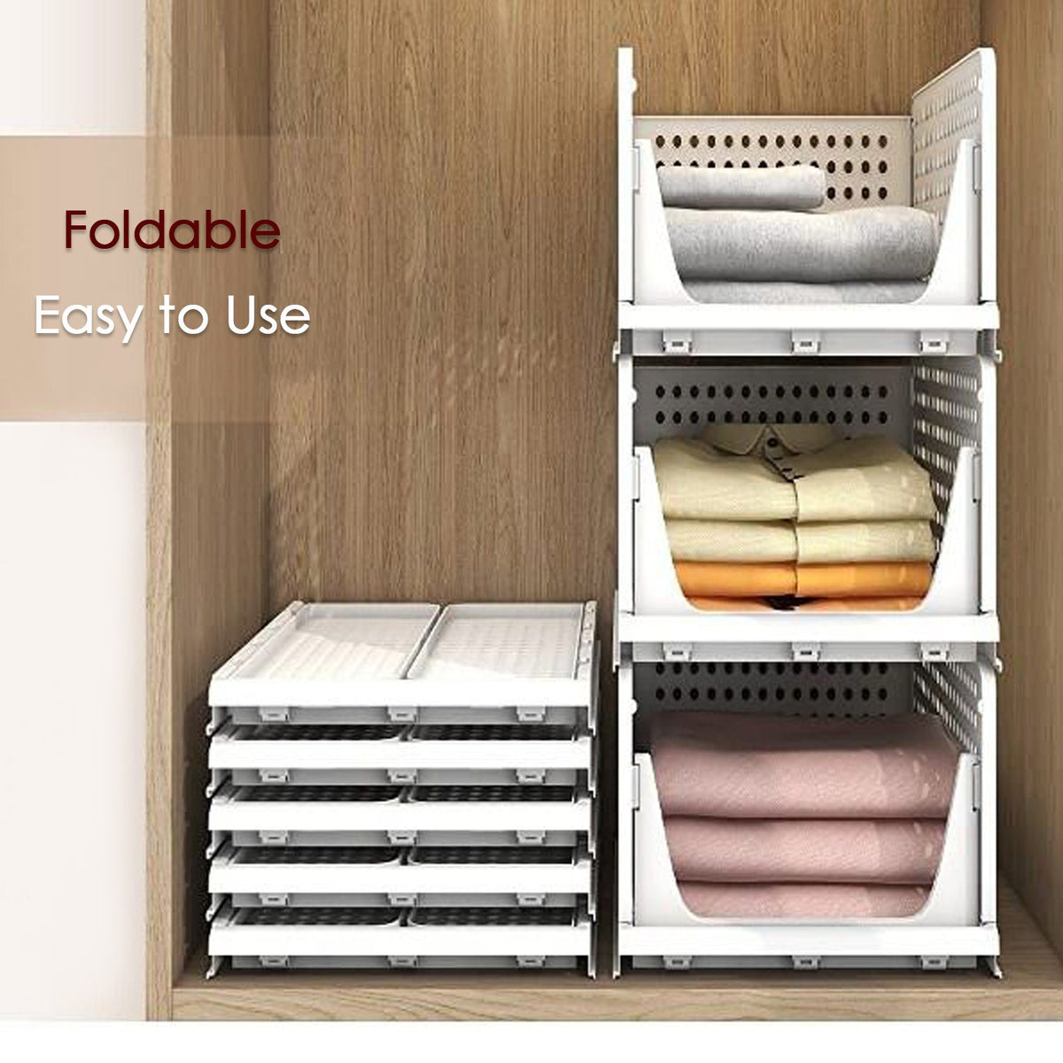 Wardrobe Clothes Organizer – 3-Layer Foldable Storage – alternate view