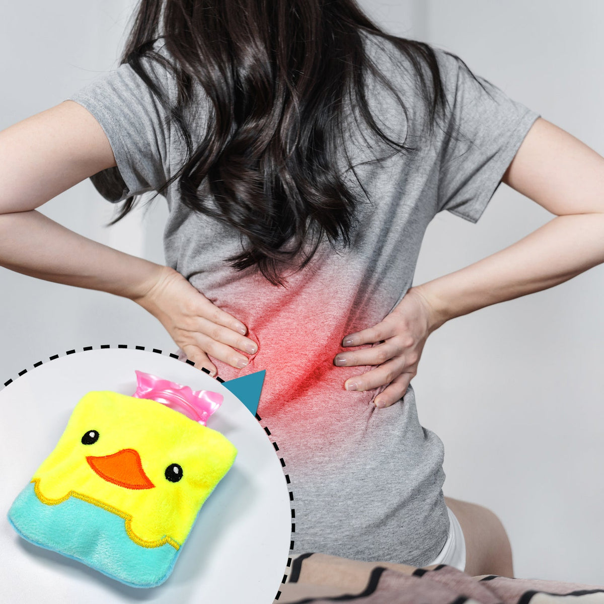 Small Hot Water Bag – Yellow Duck Design for Pain Relief – view 6