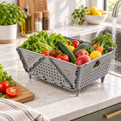 Foldable Storage Basket – Ventilated & Space-Saving – close-up
