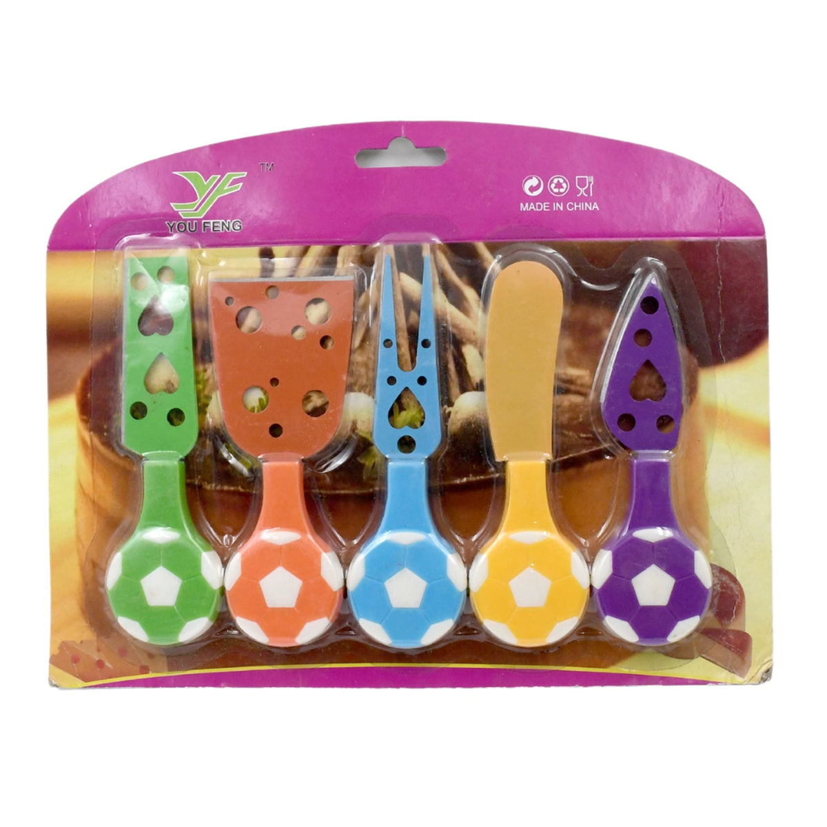 Cheese Knife set – Stainless Steel Football Theme (5 Pcs) – alternate view