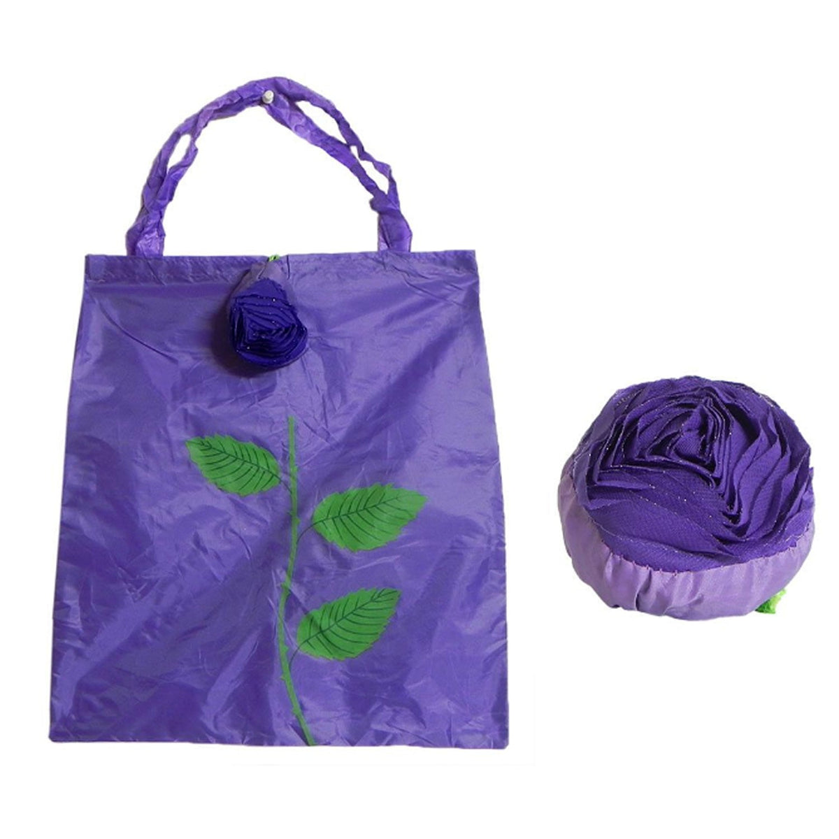 Foldable Shopping Bag – Rose Design Reusable Eco Tote – view 7