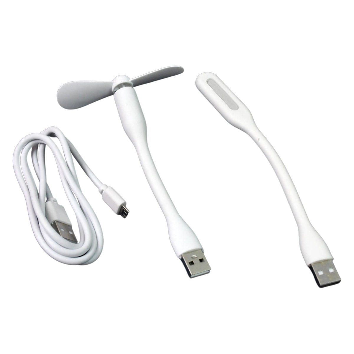 Portable USB Fan set – Mini Fan, LED Light & Cable – alternate view