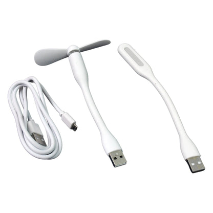 Portable USB Fan set – Mini Fan, LED Light & Cable – alternate view