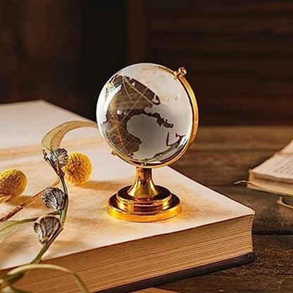 Crystal World Globe with Golden Stand for Desk Decor – view 8