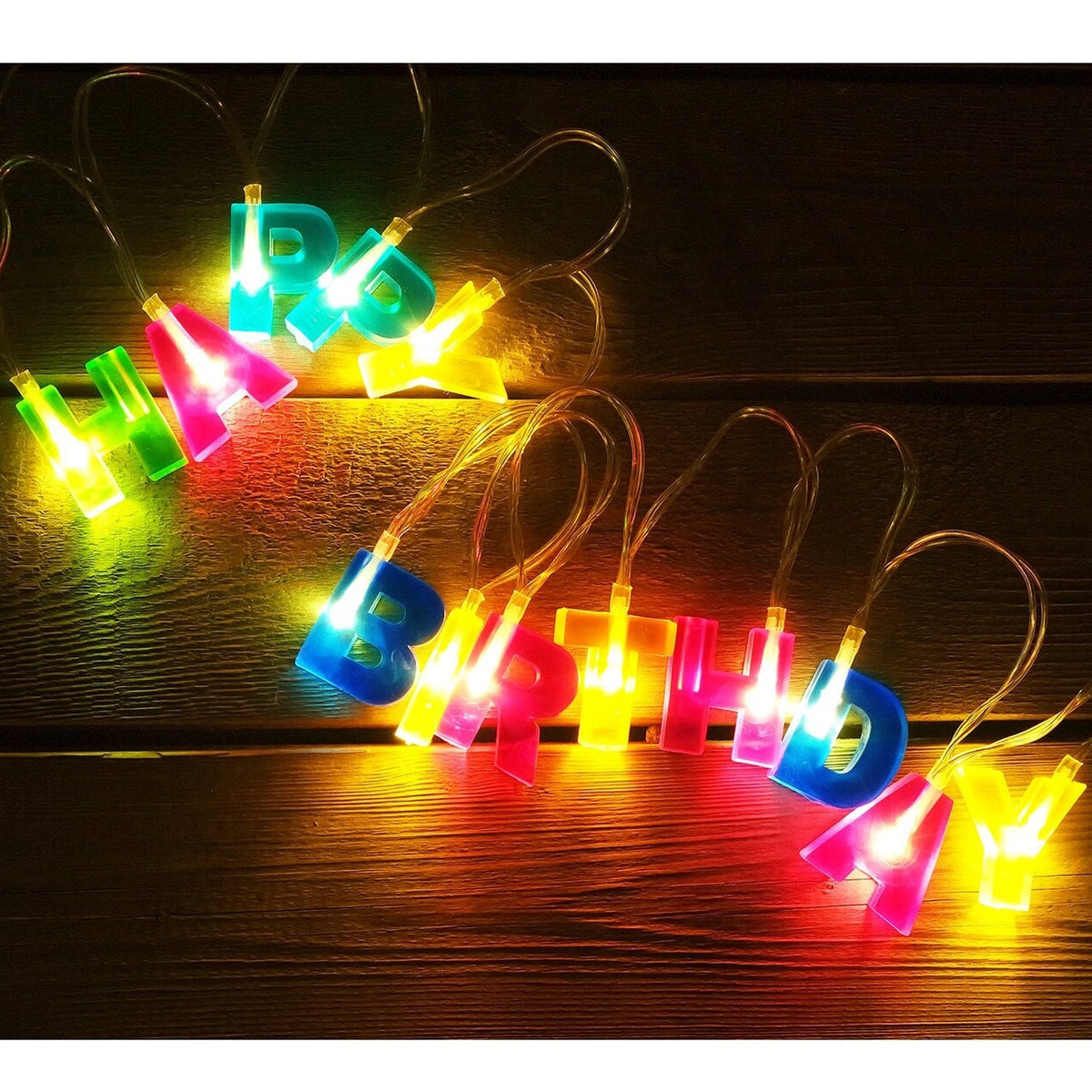 Happy Birthday LED String Lights – Battery Operated – detail view