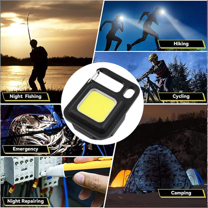 Keychain Flashlight – LED, Folding Bracket & Bottle Opener – detail view