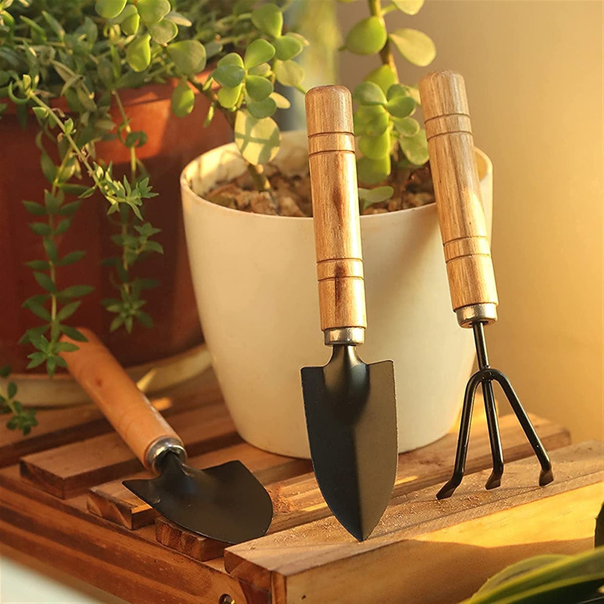 Garden Tool set – 3-Piece Hand Cultivator, Trowel & Fork