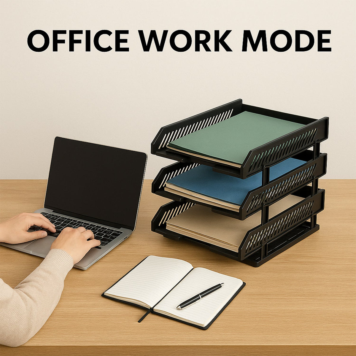Office File Rack – 4-Layer Desktop Storage with Drawers – view 6