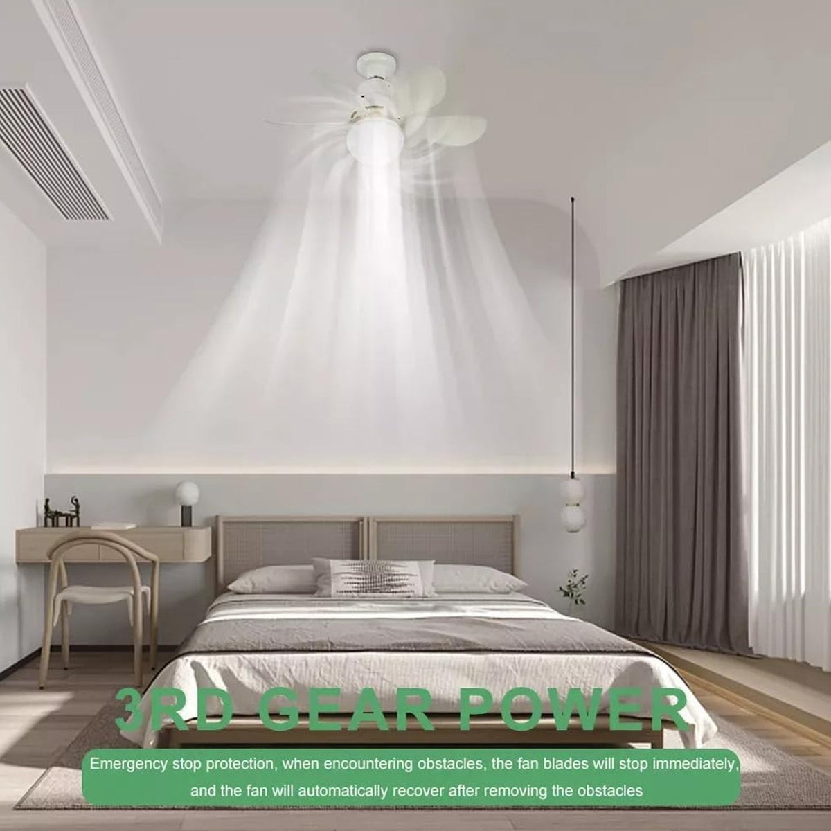 LED Ceiling Fan – Remote Control, Triple Light – view 6