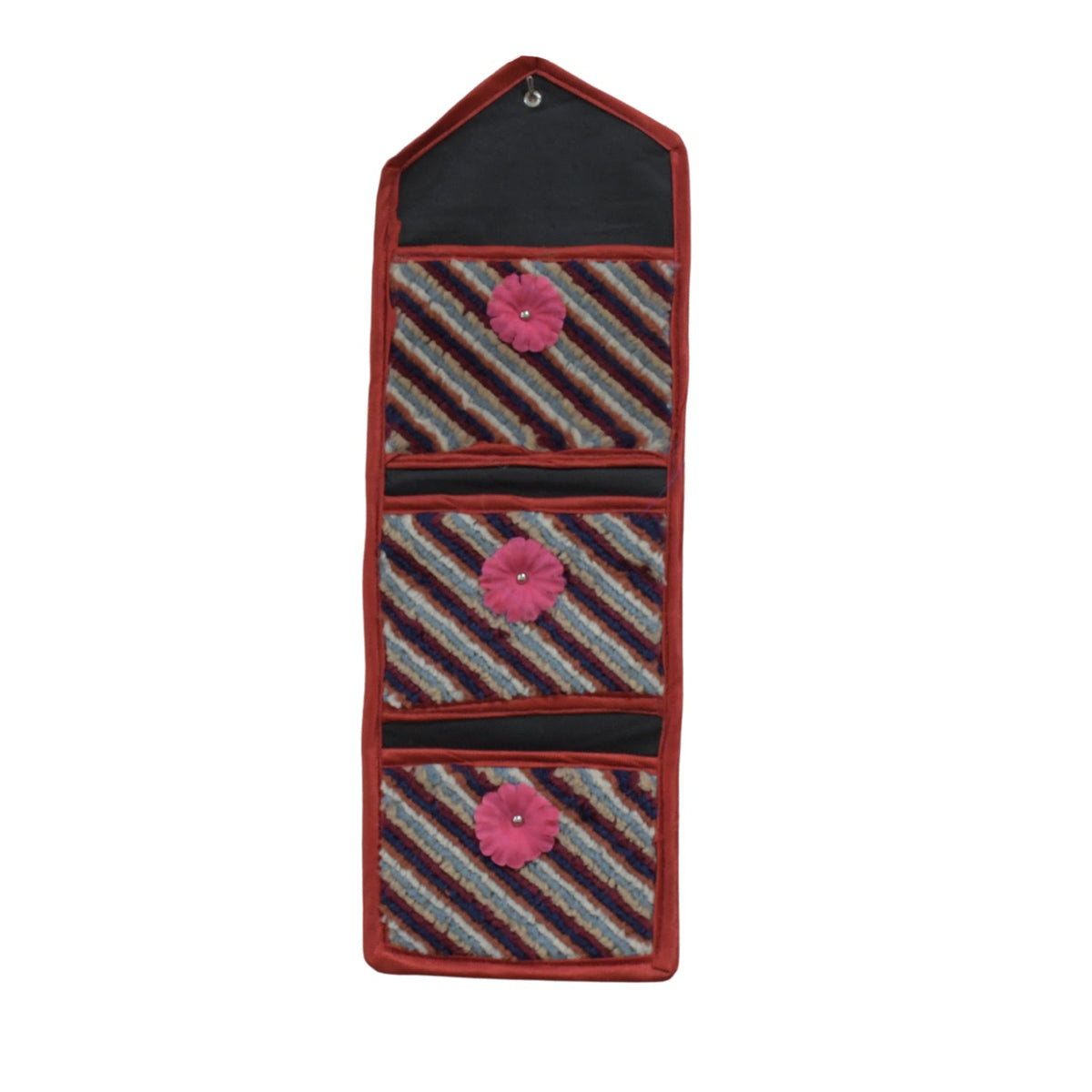 Foldable Hanging Organizer – 3 Pocket Wall Holder – detail view