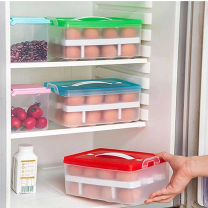 32-Grid Egg Tray with Lid & Handle – 2-Layer Egg Storage – view 6