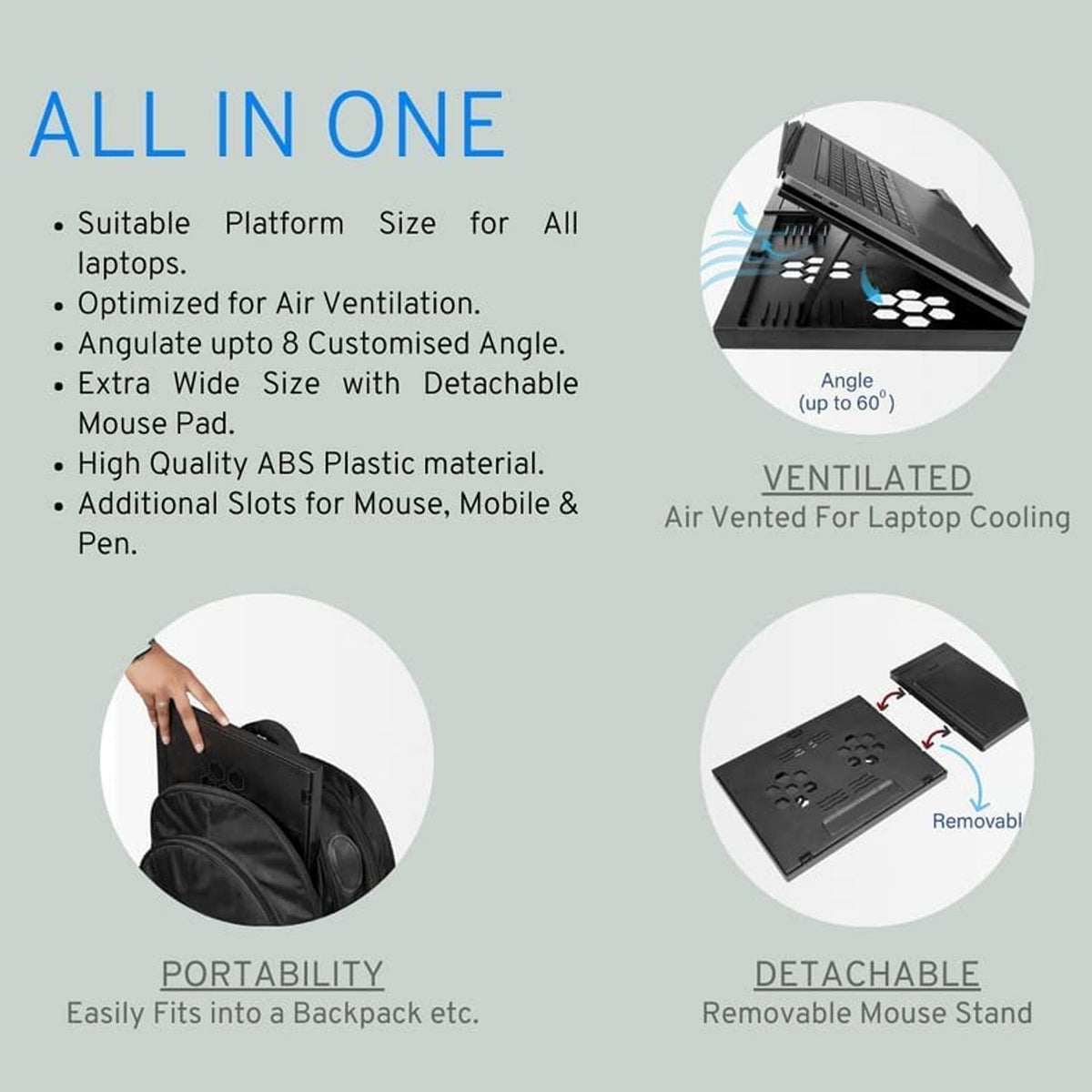 Foldable Laptop Stand – Ergonomic & Portable for Desks – alternate view