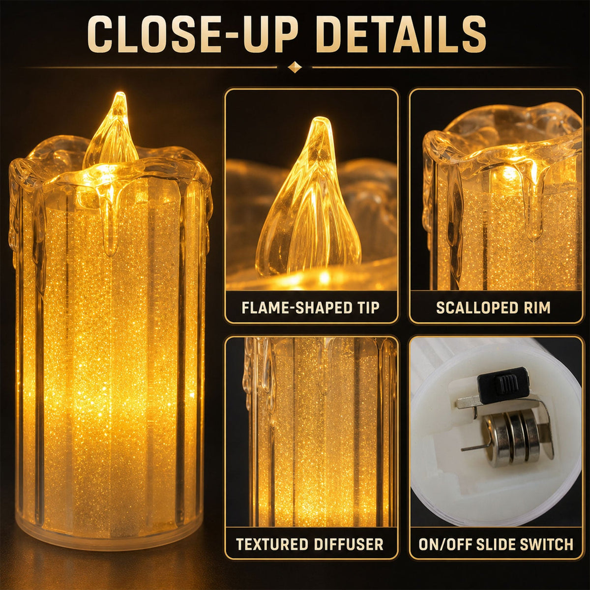 Flameless LED Candles – Decorative Tea Lights – view 9