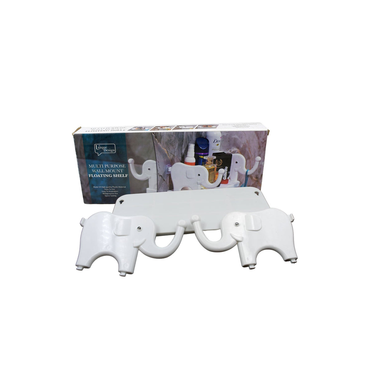Elephant Wall Shelf – No-Punch Organizer – detail view