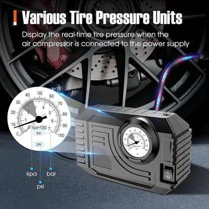 Portable Tire Inflator – 12V Air Compressor with Gauge – view 7