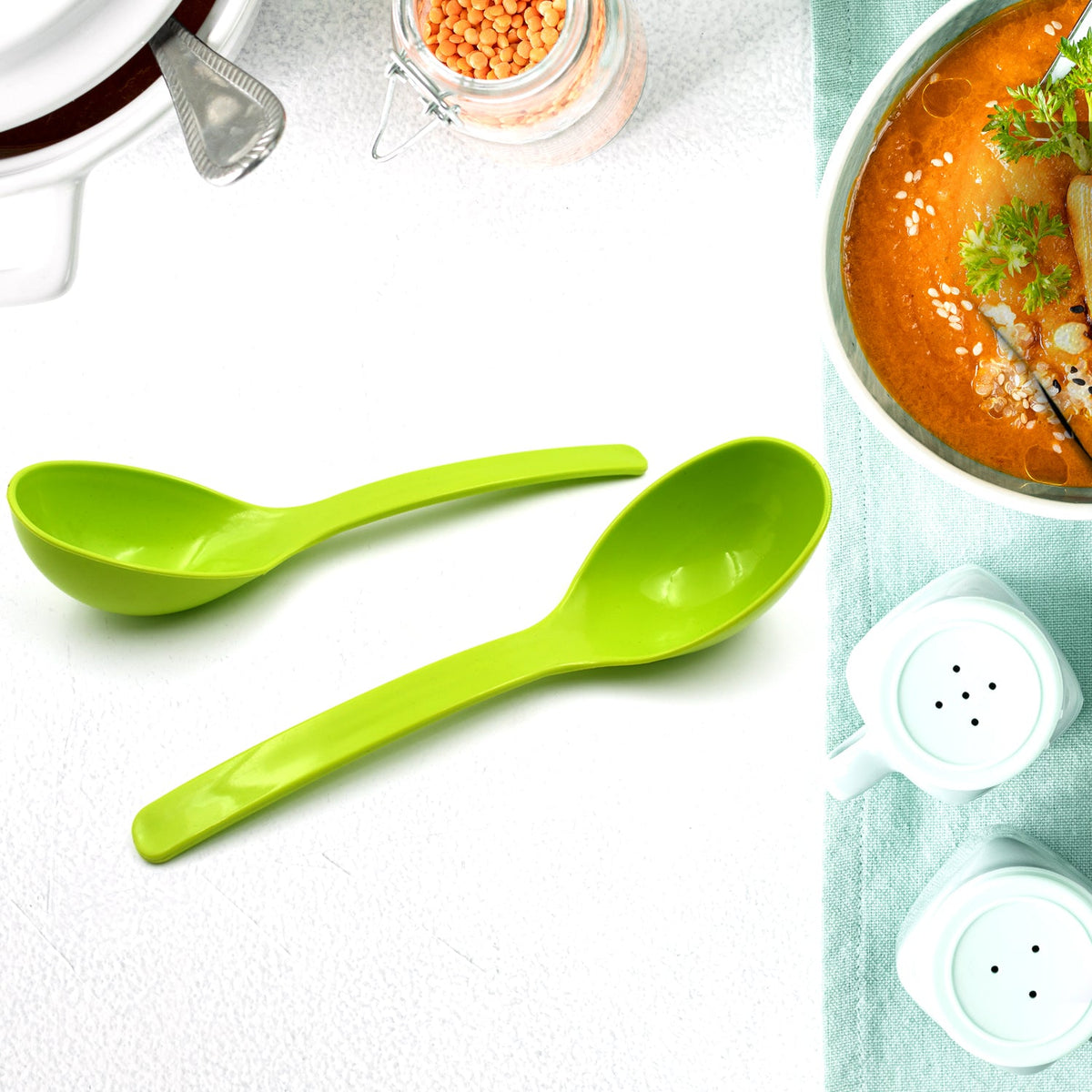 Plastic Kitchen Ladle – 2-Pc Serving Spoon set – view 7